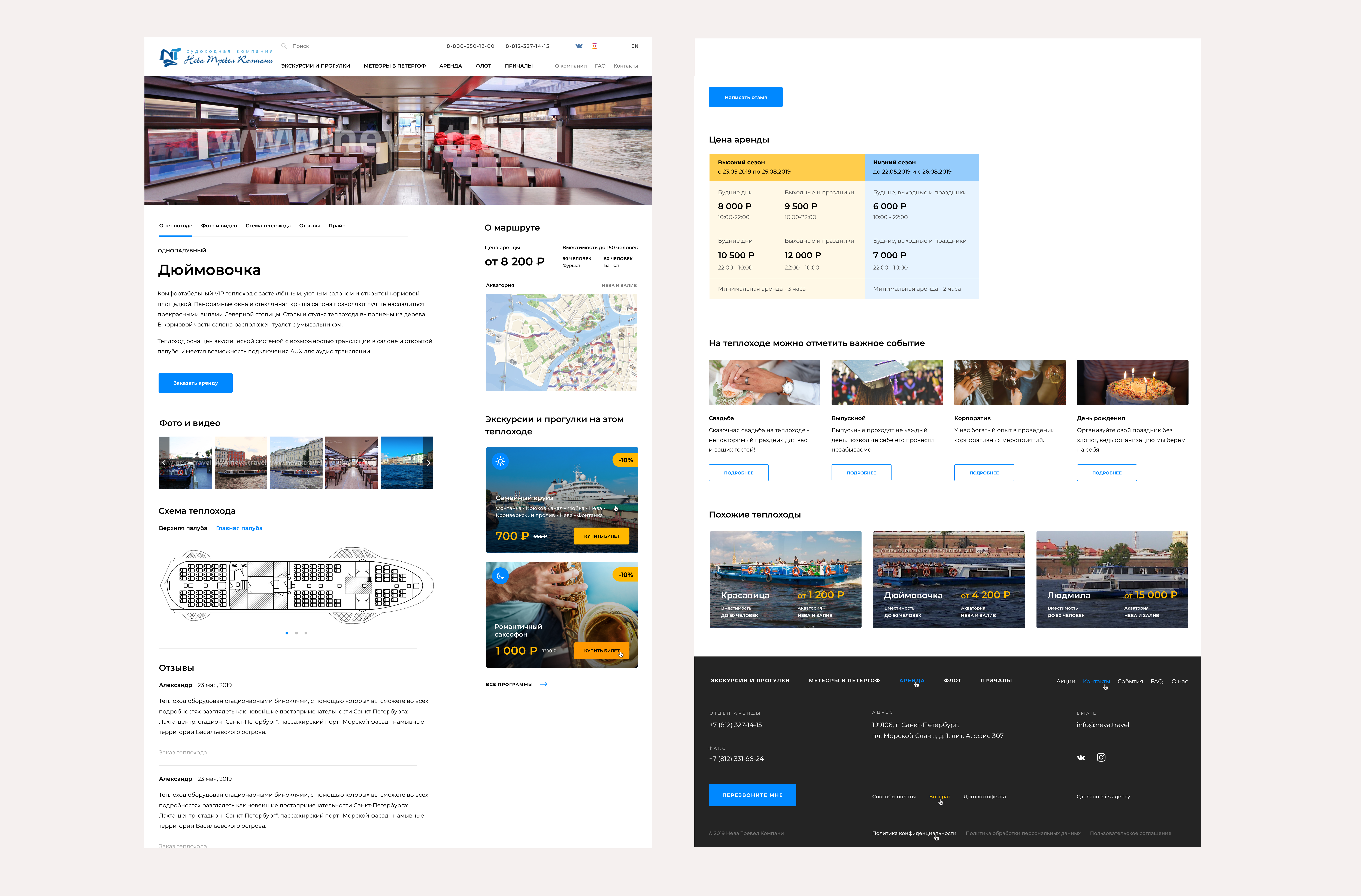 Страница теплохода Neva Travel